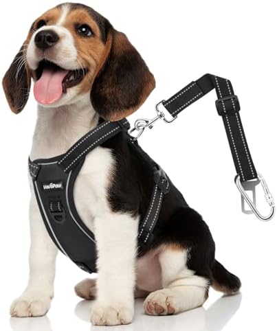VavoPaw Dog Seat Belt Vest Harness for Car, 2 in 1 Seatbelt Buckle by VavoPaw