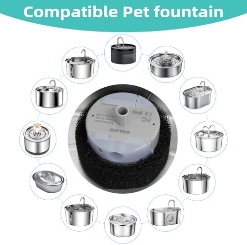 Ultra-Quiet Replacement Pump for Stainless Steel Cat Water Fountains - SMA-800 Motor - Safe and Easy to Clean with Low Voltage DC 5V and USB Cable (Pump) (Bottom Pump) - Image 2