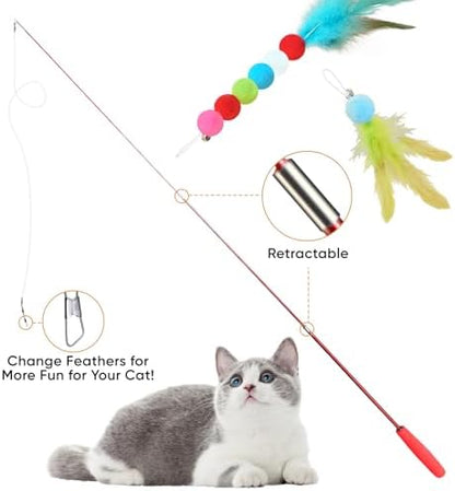 Cat Toys for Indoor Cats, 13 Packs Interactive Cat Wand Toy Set - Image 2