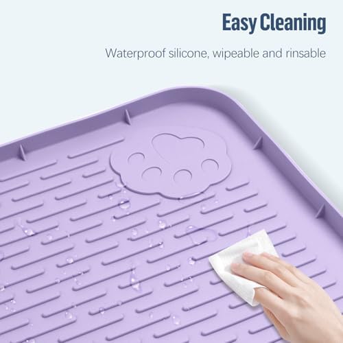 Pee Pad Holder for Dogs 34''x22'' Silicone Puppy Pee Pad Tray, Purple - Image 5