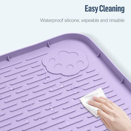 Pee Pad Holder for Dogs 34''x22'' Silicone Puppy Pee Pad Tray, Purple - Image 5