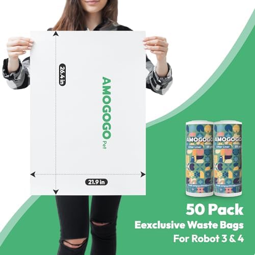 50 Pcs Waste Bags, Compatible with Litter Robot 4/5/3, Heavy Duty Cat Litter Trash Bags, Waterproof, White Replacement Litter Bags, 26.4" x 21.9" - Image 7