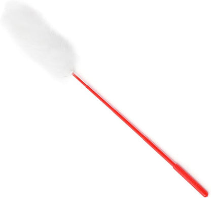 plplaaoo Interactive Cat Plush Teaser Wand for Indoor Play - Bite Resistant Flexible Soft Plush Cat Wand Toy for Kitten Training & Exercise,Funny Stick for Cats(White)