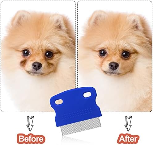 5 Pieces Dog Eye Combs Tear Stain Remover Combs Pet Grooming Comb for Small Dogs Gently Removing Eye Mucus and Crust (Blue, Black) - Image 4