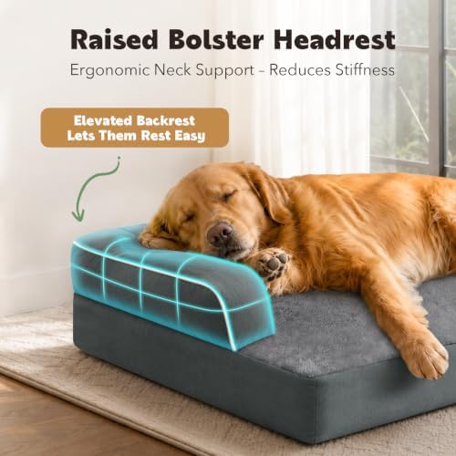 MEKIY Orthopedic Waterproof Dog Bed Pet Couch with Bolster for Medium Dogs - Image 2