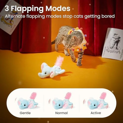 Potaroma Cat Toys Flapping Elephant, Touch Activated Interactive Kicker - Image 3