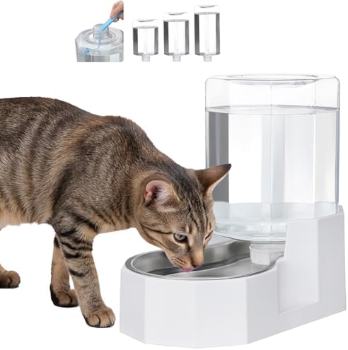 Sfozstra 4L Stainless Steel Gravity Water Dispenser:Cat Bowl by Sfozstra