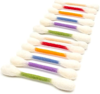 Glaciart One Swabs Cat Toys with Catnip - 12 Pk | Durable for Chew, Cute Cat Toys Interactive Kitty for Boredom, Exercise, & Play | Filled w/Organic Catnip for Anxiety & as Digestive Aid | Gift Idea by GlaciartOne