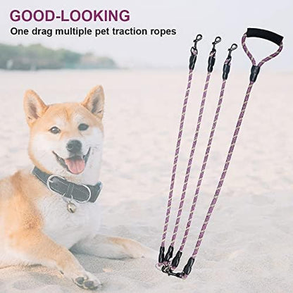 Dual Dog Leash 360° Tangle-Free - Reflective Heavy Duty, Comfortable Handle for Small/Medium/Large Dogs, Support Multiple Rope Addition - Image 5