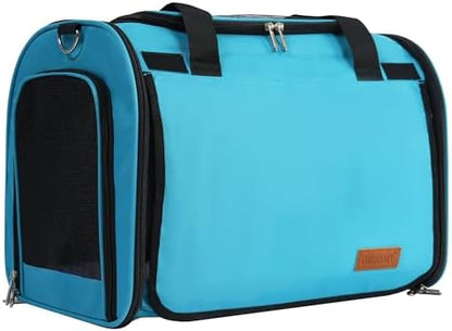 TWDEPART Cat Carrier Backpack - Multifunctional, Firm & Foldable with Roll-Up Shade, Breathable Design Includes Collapsible Bowl and Cushion (Blue) by TINWEI