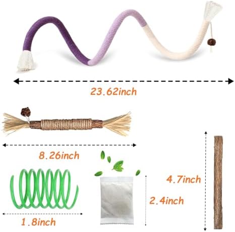 Cat Chew Toy Silvervine Sticks for Cats, Cat Toy Catnip Rope Toys for Kitten Dental Care Safe Teeth Cleaning Toy for Indoor Cats Kitty Kicker Toy Interactive Catnip Kitty Toys for All Breeds Cat - Image 4