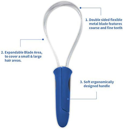 BOTH WINNERS Dual-Sided Shedding Blade with Stainless Steel Blade De-Shedding Tool for All Dog Coat Types- Soft Touch Grip (BLUE) - Image 3