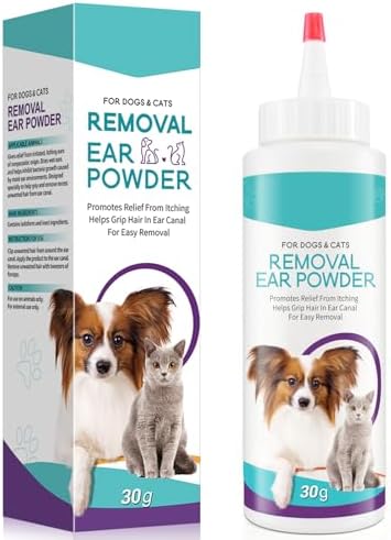 Dog Ear Powder for Hair Removal, Ear Infection Treatment for Dog & Cat, 30g by Unknown