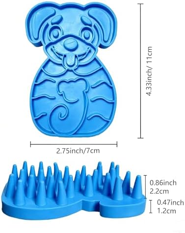 Pet Bath & Massage Brush,Pet Grooming Brush,Soft Rubber Scrubber for Brushing,Massaging,Bathing,Shampooing and Reducing Hairballs (Blue, Style 3) - Image 2