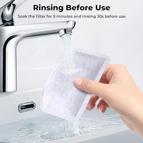 6PCS Cat Water Fountain Filters Replacement for ORSDA D30 67oz/2L Stainless Steel Pet Fountain, Carbon Filters with Triple Filtration System, 3PCS Pump Sponges - Image 6
