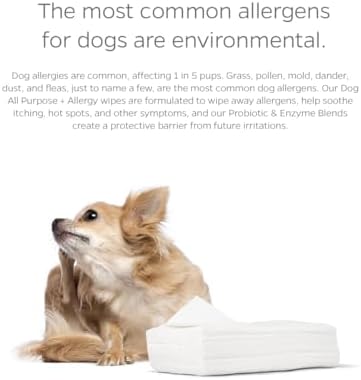 Dog All Purpose + Allergy Pet WiPees™ – 100 Allergy Wipes for Dogs, All Natural Dog Wipes for Paws, Folds & Hot Spots, Daily Pet Wipes for Allergy Relief & Skin Health (Calming, 100ct) - Image 2