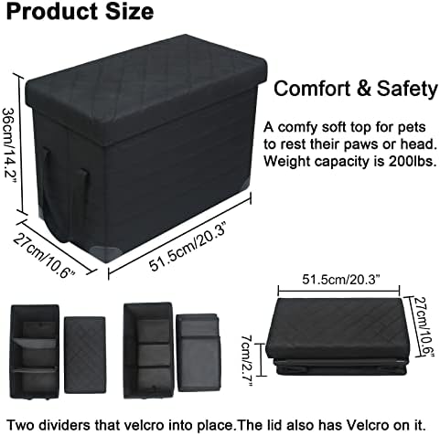 LIONROGE Car Back Seat Extender for Large Dogs up to 200lbs,Dog Car Back & Front Seat Extender with Storage,Prevent Your Dogs from Falling Off The Seat - Image 2