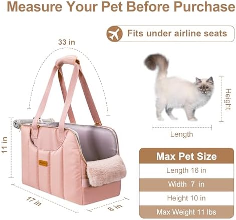 Dog Purse Carrier for Small Dogs Cats Rabbits Up to 12lbs, Lightweight Pet Sling Carriers with Crossbody Strap, Portable Puppy Soft Sided Tote Bag Carrier for Vet,Hiking,Travel Pink - Image 2