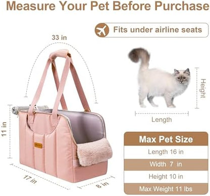 Dog Purse Carrier for Small Dogs Cats Rabbits Up to 12lbs, Lightweight Pet Sling Carriers with Crossbody Strap, Portable Puppy Soft Sided Tote Bag Carrier for Vet,Hiking,Travel Pink - Image 2