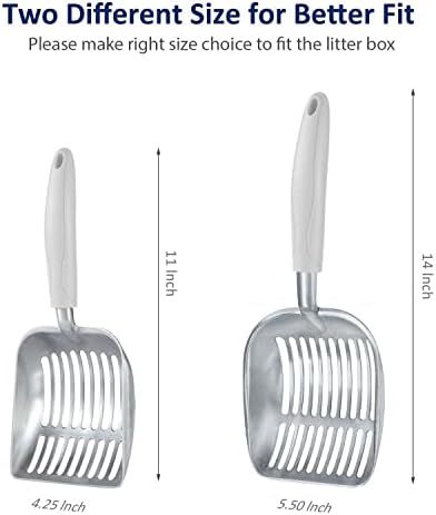 WePet Cat Litter Scoop, Aluminum Alloy Sifter, Kitty Metal Scooper, Deep Shovel, Long Handle, Poop Sifting, Kitten Pooper Lifter, Durable, Heavy Duty, for Litter Box - Image 3