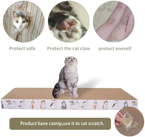 8 Packs cat Scratch pad Toys Reversible cat Scratching Post Cardboard cat scratchers for Indoor Cats Sleep Play and Grind Claws - Image 4