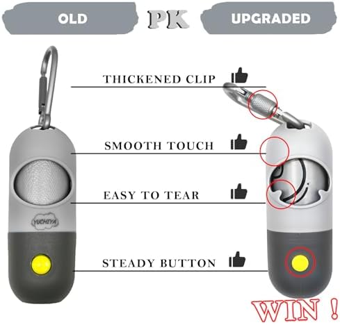 YUCHIYA Dog Poop Bag Holder Dispenser with LED Flashlight(Light Grey) - Image 3