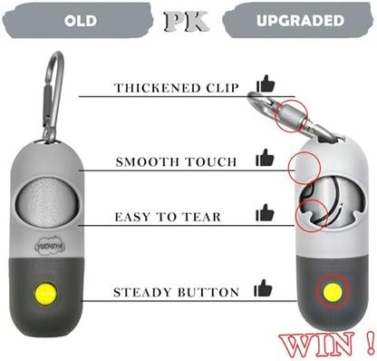 YUCHIYA Dog Poop Bag Holder Dispenser with LED Flashlight(Light Grey) - Image 3
