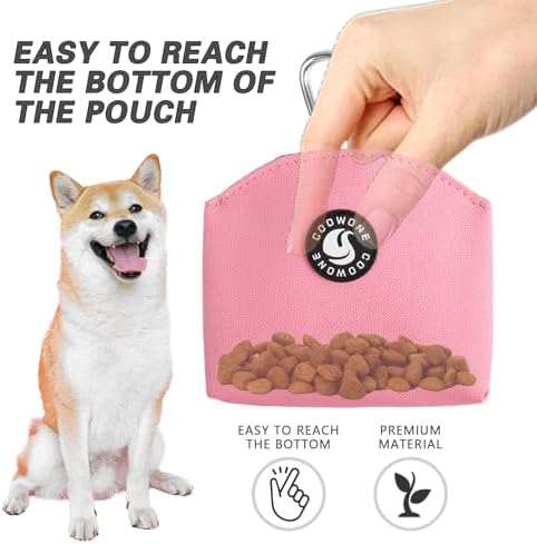 Dog Treat Pouch Magnetic Closure Small Dog Training Treat Pouch Pocket Sized Small Dog Treat Pouch with Clip (Pink) - Image 4