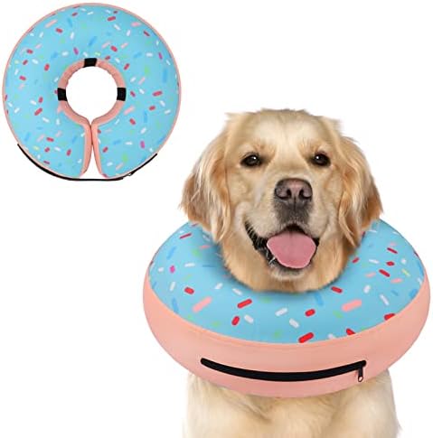 Supet Inflatable Dog Cone Collar Alternative After Surgery, Doggie Neck Donut Collar Recovery E Collar, Soft Dog Cone for Small Medium Large Dogs by Supet