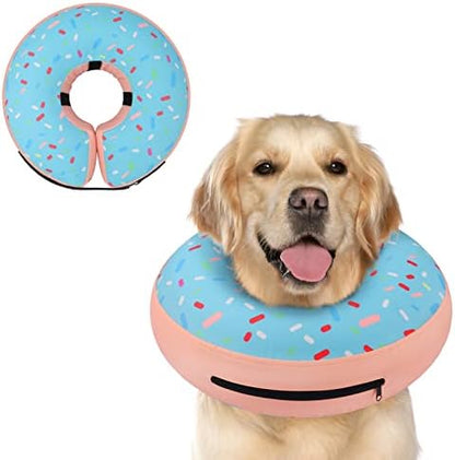 Supet Inflatable Dog Cone Collar Alternative After Surgery, Doggie Neck Donut Collar Recovery E Collar, Soft Dog Cone for Small Medium Large Dogs by Supet