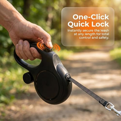 16ft Retractable Dog Leash for Medium Dogs up to 66 lbs, Black - Image 5