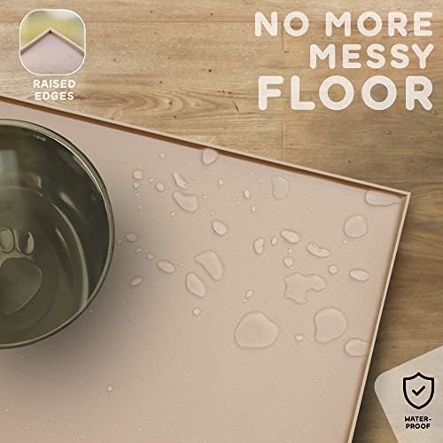 Dog Food Mat - Raised Edges Dogs Mat for Food and Water Prevent Spill, Waterproof Cat Food Mats Protect Floors, Easy Clean Dog Bowl Mats for Food and Water, Silicone Pet Food Tray - Image 5