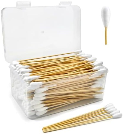 200PCS FSC Bamboo Pet Cotton Swabs, 6-Inch Large Tips for Dogs & Cats by BABONIE