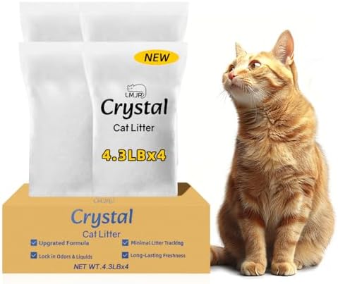 LMJP Crystal Cat Litter for Long-Lasting Odor Control, Non-Clumping, 17.2lb by LMJP