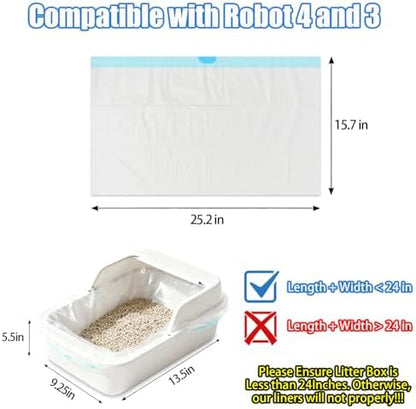 XUEPETT 120 Pack Cat Litter Box Liners with Drawstring, 25.2" x 15.7" - Image 2