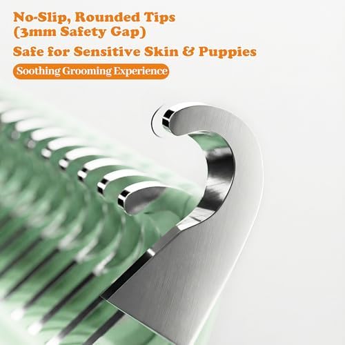 Undercoat Rake & Self-Cleaning Deshedding Brush, Green - Image 2