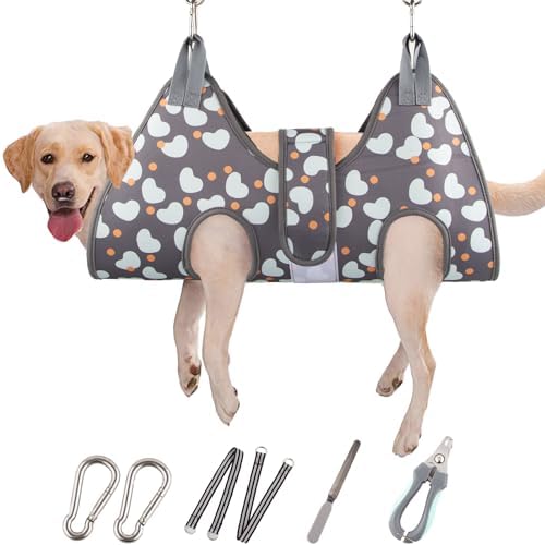 ATESON Dog Grooming Hammock for Medium/Large Dogs with Nail Clippers/Nail Trimmers, Dog Grooming Harness for Nail Trimming, Pet Grooming Sling Helper by ATESON