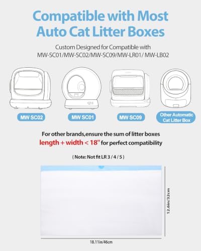120 Count Drawstring Cat Litter Bags Compatible with MW-SC01/SC02/SC09/LR01 - Image 2