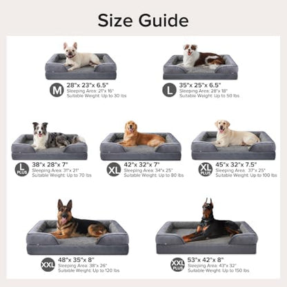 INVENHO L Plus Orthopedic Dog Bed for Large Dogs, Washable Dog Sofa with Egg-Crate Foam, Waterproof Lining and Non-Skid Bottom - Image 7