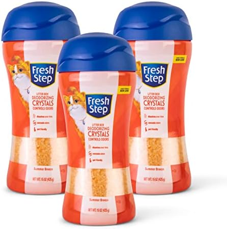 Fresh Step Cat Litter Crystals Deodorizer, Summer Breeze, 15 Oz, 3-Pack by FreshStep
