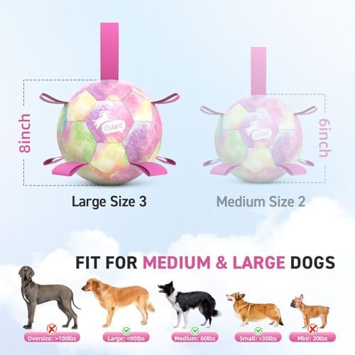 QDAN Dog Balls, Dog Herding Ball, 8 Inch Large Dog Soccer Ball with Strap - Image 6