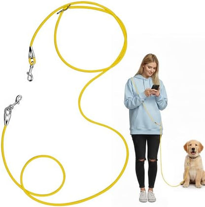 8.2ft Hands Free Dog Leash,Versatile Waist & Crossbody Lead for Medium Dogs,Waterproof & Adjustable for Running Jogging Walking, 360° Swivel Metal Buckle (Yellow) by L%C3%A9wind