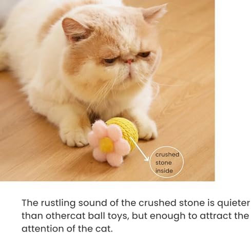 6Pcs Cactus Cat Toy Balls Cotton Rope Pet Scratching Assorted Colored Cat Rope Balls Chew Eco-Friendly Toy Pets Interactive Toy Cat Toys (Assorted Colored, 6pcs) - Image 5