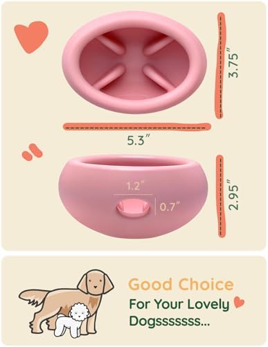 2-in-1 Dog Enrichment Toy & Slow Feeder - Interactive Freeze Licking Bowl and Treat Dispenser for Dogs, Relieves Boredom and Anxiety (5.3" x 3.75" x 2.95", Pink) - Image 6