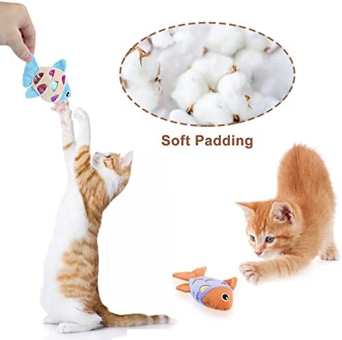 Andiker Cat Catnip Toys, 2pcs Small Cat Fish Toys with Crinkle Shine Ring Paper to Make Sound to Catch Your Cats Eyes and for Your Cats to Chew and Catch Interactive Cat Toys for Indoor Kitten (2pc) - Image 2