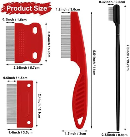 Boao 5 Pcs Dog Eye Comb Tear Stain Remover Grooming, Red, Black - Image 2