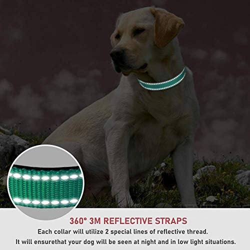 Reflective Dog Collar, Puppy Collar with Buckle Adjustable, Green XL - Image 4