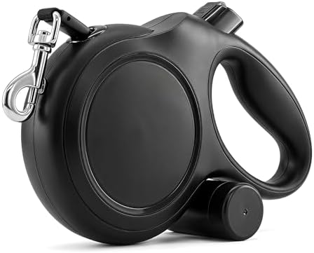 26ft Retractable Dog Leash for Large Dogs up to 110 lbs, Black by TailyWags