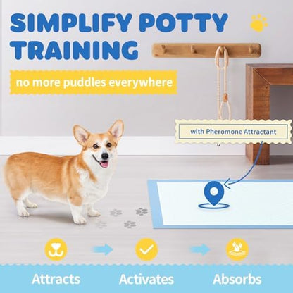 Powools Puppy Pads for Dogs, 34 x 28 in, 6-Layer, Leak-Proof, 100-Pack - Image 2
