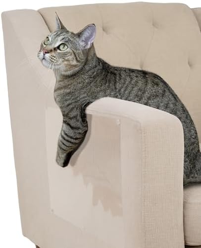 Kitty City Cat Scratch Furniture Protector Tape – 12 Large Clear Double-Sided Sticky Sheets – Cat Scratch Deterrent & Training Tape for Couch, Sofa, Chairs & Walls – Non-Toxic, Residue-Free - Image 2